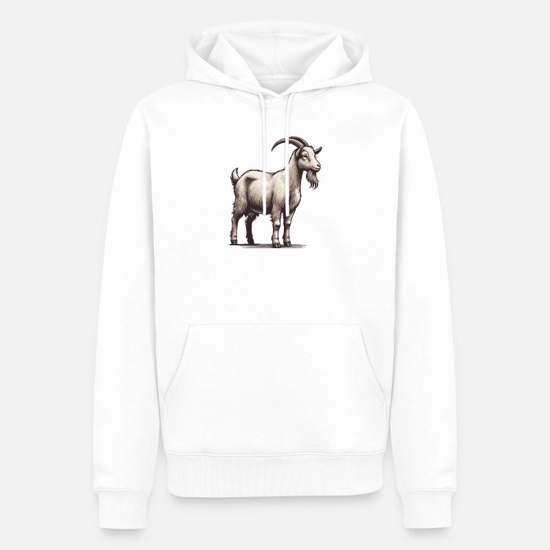 Ziege - Männer Premium Bio Hoodie - Weiß