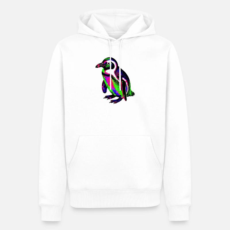 Pingouin - Sweat à capuche Premium bio Homme - blanc