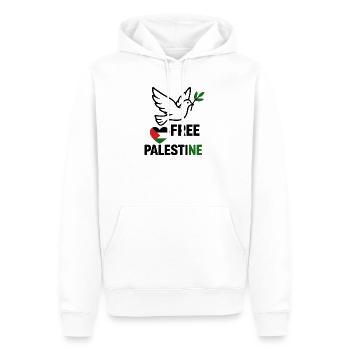 Free Palestine Dove - Männer Premium Bio Hoodie - Weiß - Vorne - Nico (187cm)