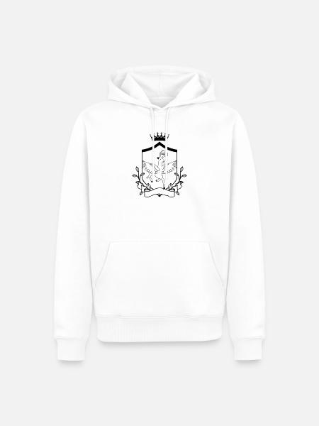 Geflügeltes Reh – edles Wappentier Wald - Männer Premium Bio Hoodie - Weiß