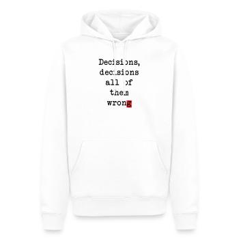 Club des Mauvaises Décisions - Sweat à capuche Premium bio Homme - blanc - Devant - Nico (187cm)