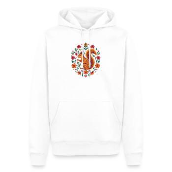 Eichhörnchen im Blumenkranz - Männer Premium Bio Hoodie - Weiß - Vorne - Nico (187cm)