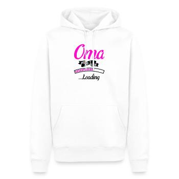 Oma 2026 Loading  - Männer Premium Bio Hoodie - Weiß - Vorne - Nico (187cm)