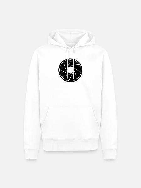 Aperture Spiral Black & White - Men’s Premium Organic Hoodie - white