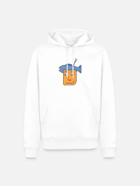 Fang des Tages: Skurrile Fischhut-Illustration - Männer Premium Bio Hoodie - Weiß
