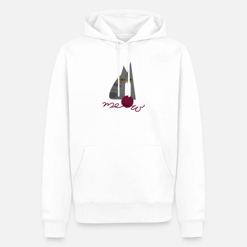 Chaton (gris) - Sweat à capuche Premium bio Homme - blanc