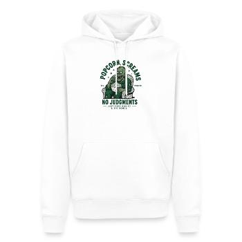 Popcorn Screams No Judgments - Männer Premium Bio Hoodie - Weiß - Vorne - Nico (187cm)
