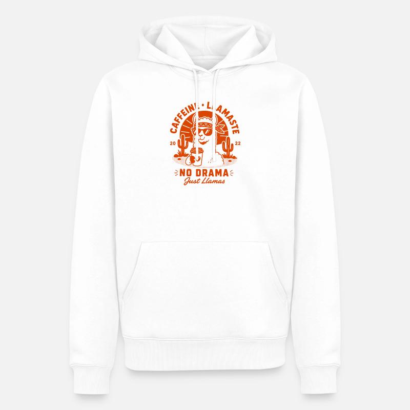 No Prob Llama Chill Spruch - Männer Premium Bio Hoodie - Weiß