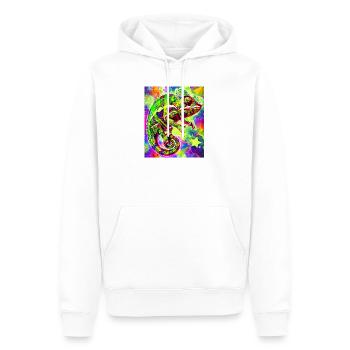 chameleon - Men’s Premium Organic Hoodie - white - Front - Nico (187cm)