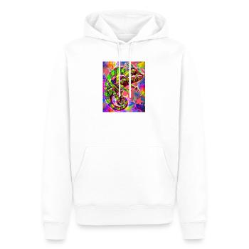 Chamäleon - Männer Premium Bio Hoodie - Weiß - Vorne - Nico (187cm)