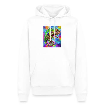 chameleon - Men’s Premium Organic Hoodie - white - Front - Nico (187cm)