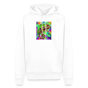 chameleon - Men’s Premium Organic Hoodie - white - Front - Nico (187cm)