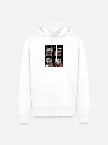 Katzen Britisch Kurzhaar Katze - Männer Premium Bio Hoodie - Weiß