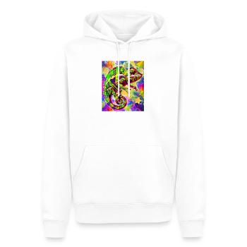 caméléon - Sweat à capuche Premium bio Homme - blanc - Devant - Nico (187cm)