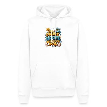 Der frühe Vogel – Kann mich mal - Männer Premium Bio Hoodie - Weiß - Vorne - Nico (187cm)