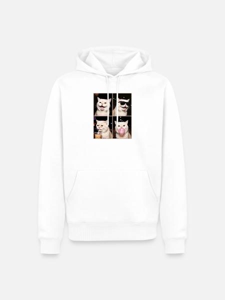 Katzen Perser Katze - Männer Premium Bio Hoodie - Weiß