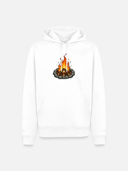 lagerfeuer - Männer Premium Bio Hoodie - Weiß