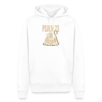 Psalm 23 Der Herr ist mein Hirte Lamm und Stab - Männer Premium Bio Hoodie - Weiß - Vorne - Nico (187cm)