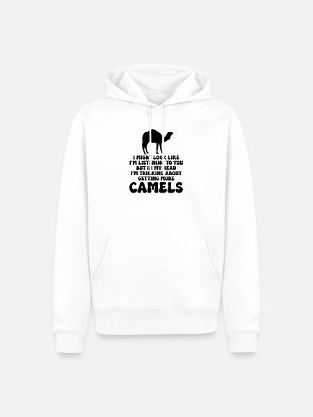 Kamel Humor Spruch - Männer Premium Bio Hoodie - Weiß
