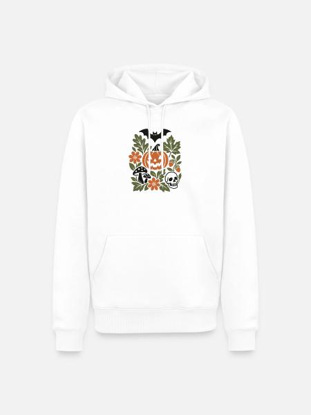 Botanisches Halloween - Männer Premium Bio Hoodie - Weiß