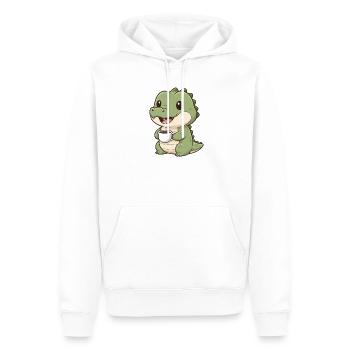 Krokodil mit Kaffee - Männer Premium Bio Hoodie - Weiß - Vorne - Nico (187cm)