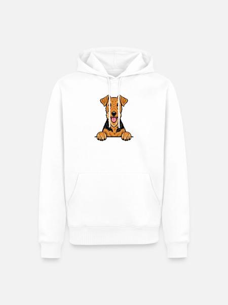 Airedale Terrier - Männer Premium Bio Hoodie - Weiß