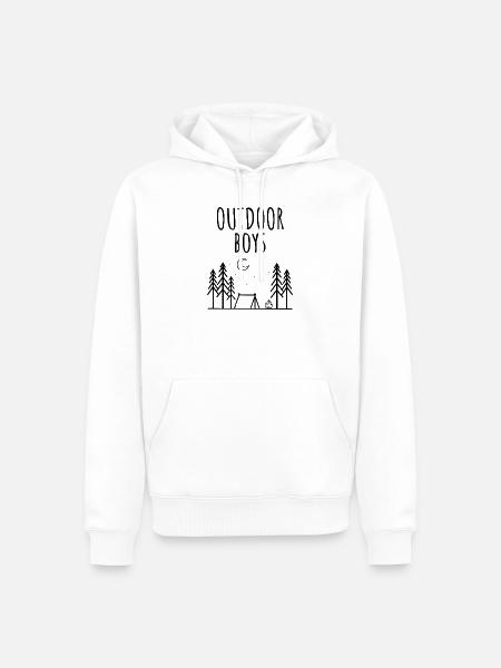 Outdoor Boys - Männer Premium Bio Hoodie - Weiß