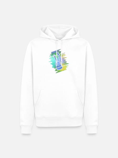 Jaymon als Gitarrenspielen - Männer Premium Bio Hoodie - Weiß
