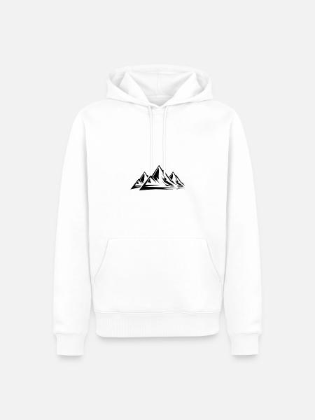Mountains Symbol Icon - Männer Premium Bio Hoodie - Weiß