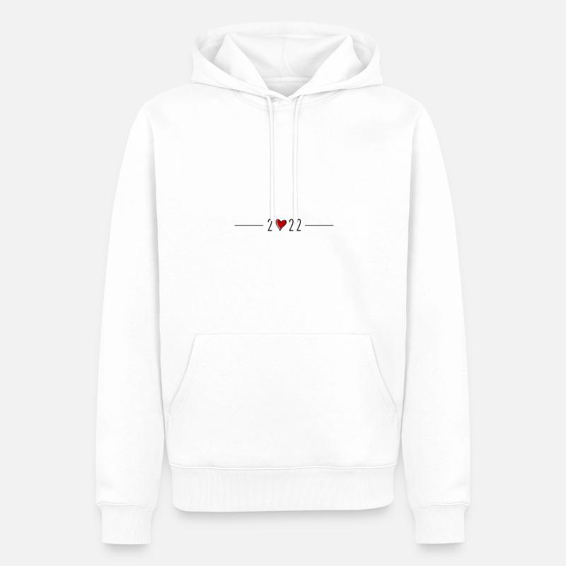 Symbole du cœur 2022 - Sweat à capuche Premium bio Homme - blanc