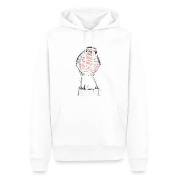 Rouge gorge - Sweat à capuche Premium bio Homme - blanc - Devant - Nico (187cm)