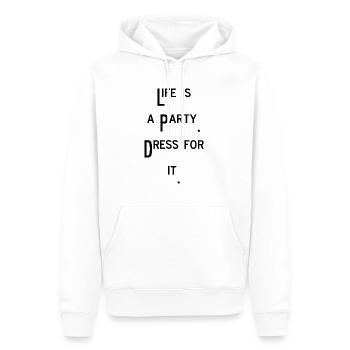 life is a party feiern Spaß lustiger Spruch - Männer Premium Bio Hoodie - Weiß - Vorne - Nico (187cm)