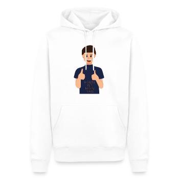 Heute ist mein Tag - Männer Premium Bio Hoodie - Weiß - Vorne - Nico (187cm)