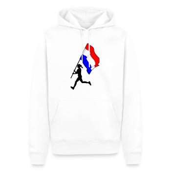 Drapeau Pays-Bas femme course - Sweat à capuche Premium bio Homme - blanc - Devant - Nico (187cm)