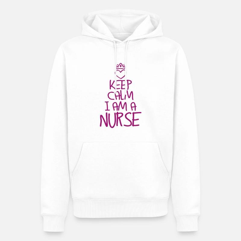 Keep Calm Krankenschwester - Männer Premium Bio Hoodie - Weiß
