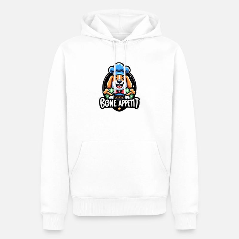 Bone Appetit - Männer Premium Bio Hoodie - Weiß
