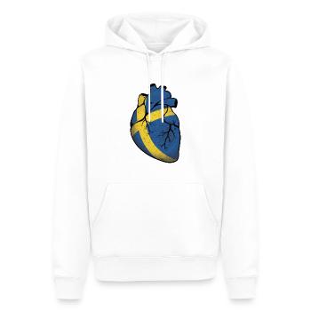 Suède Cœur - Sweat à capuche Premium bio Homme - blanc - Devant - Nico (187cm)