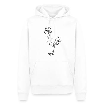 Strauss Comic Animal - Sweat à capuche Premium bio Homme - blanc - Devant - Nico (187cm)