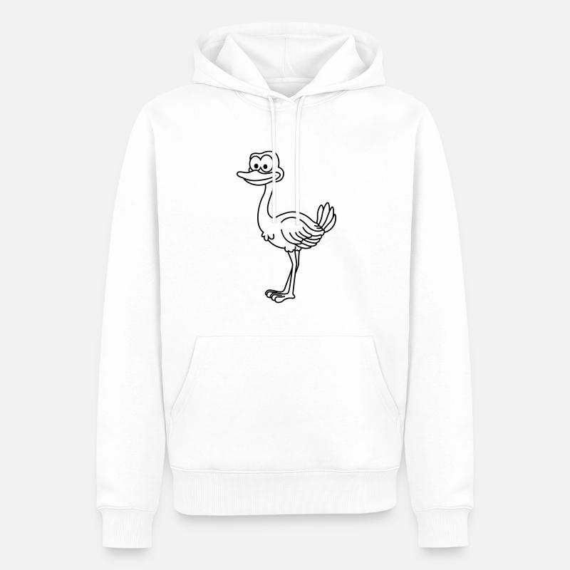 Strauß Comic Tier - Männer Premium Bio Hoodie - Weiß