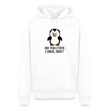 Do you even Linux, bro? - Männer Premium Bio Hoodie - Weiß - Vorne - Nico (187cm)