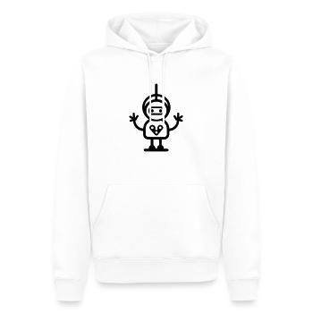 Petit robot - Sweat à capuche Premium bio Homme - blanc - Devant - Nico (187cm)
