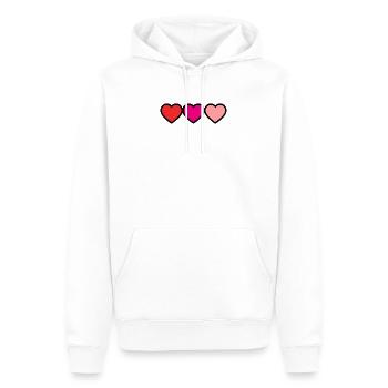 VIELEN DANK. GELIEBTE. MEISTER. HERZ. DANKE HERRIN. - Männer Premium Bio Hoodie - Weiß - Vorne - Nico (187cm)