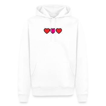 COEUR. MERCI. MAÎTRESSE. MAÎTRE. MERCI MAÎTRESSE. - Sweat à capuche Premium bio Homme - blanc - Devant - Nico (187cm)