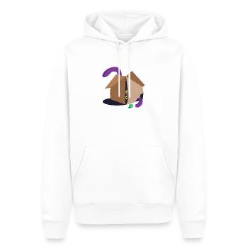 cat in the box - Männer Premium Bio Hoodie - Weiß - Vorne - Nico (187cm)