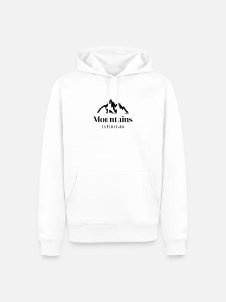 Mountains EXPEDITION - Männer Premium Bio Hoodie - Weiß
