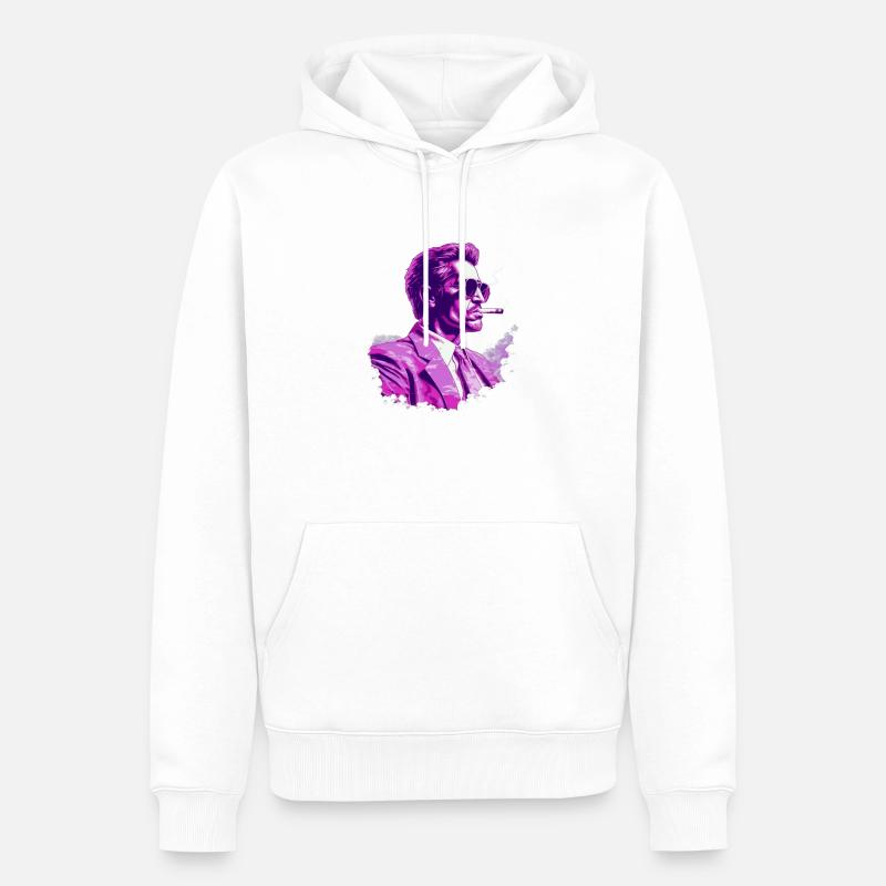 Retro Mafia Chef - Männer Premium Bio Hoodie - Weiß