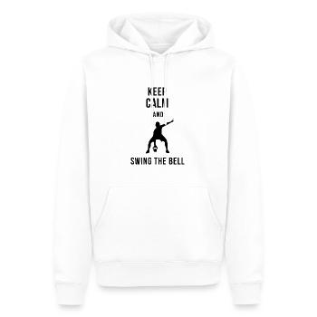 Fitness saying cool - Keep calm and swing the bell - Men’s Premium Organic Hoodie - white - Front - Nico (187cm)
