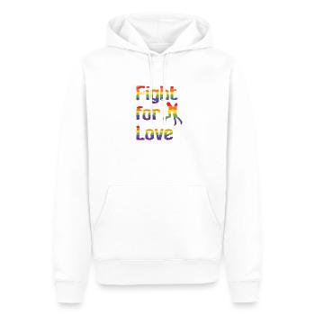 Fight for Love – Liebe ohne Grenzen - Männer Premium Bio Hoodie - Weiß - Vorne - Nico (187cm)