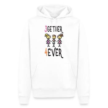 Polyamorie T-Shirt 3gether 4ever Poly Pride - Männer Premium Bio Hoodie - Weiß - Vorne - Nico (187cm)