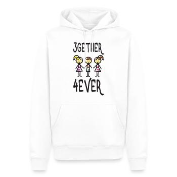 Throuple Liebe Polyamorie Geschenk 3gether 4ever - Männer Premium Bio Hoodie - Weiß - Vorne - Nico (187cm)